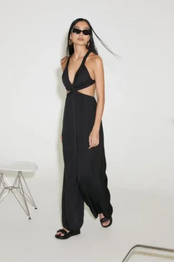 Plunging Cutout Jumpsuit