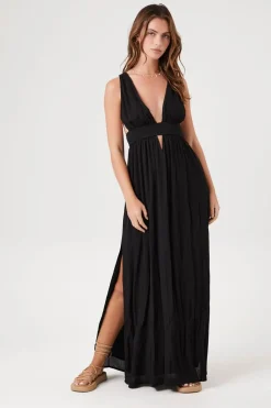 Plunging Cutout Maxi Dress