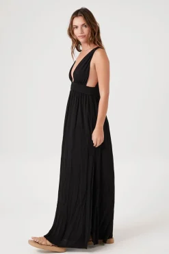Plunging Cutout Maxi Dress