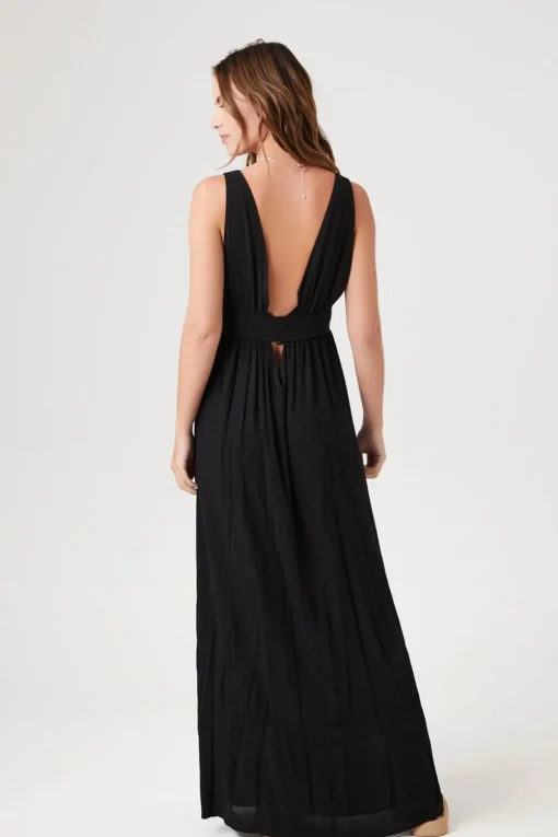Plunging Cutout Maxi Dress