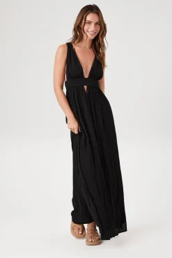Plunging Cutout Maxi Dress