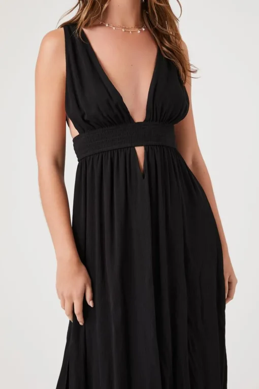 Plunging Cutout Maxi Dress
