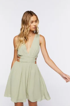 Plunging Cutout Mini Dress