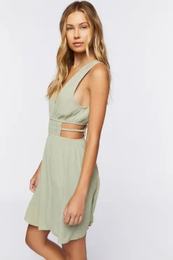 Plunging Cutout Mini Dress