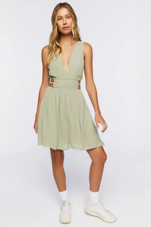 Plunging Cutout Mini Dress