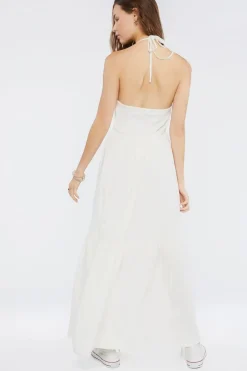 Plunging Halter Maxi Dress