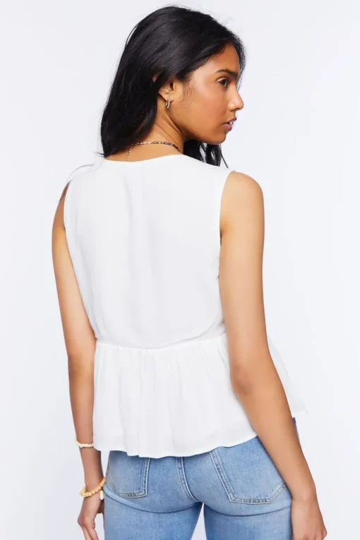 Plunging Lace-Trim Top
