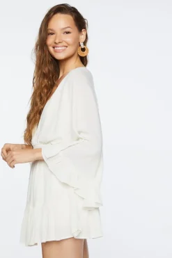 Plunging Ruffle-Trim Romper