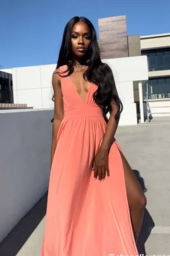 Plunging Slit Maxi Dress