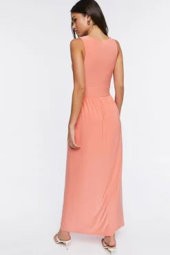 Plunging Slit Maxi Dress