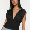 Plunging Smocked Top