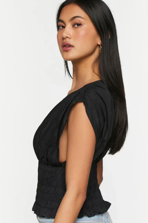 Plunging Smocked Top