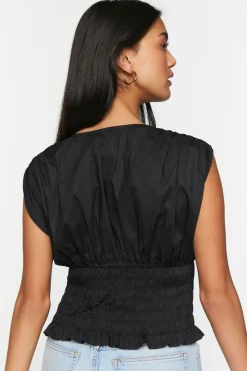 Plunging Smocked Top