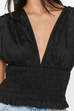 Plunging Smocked Top