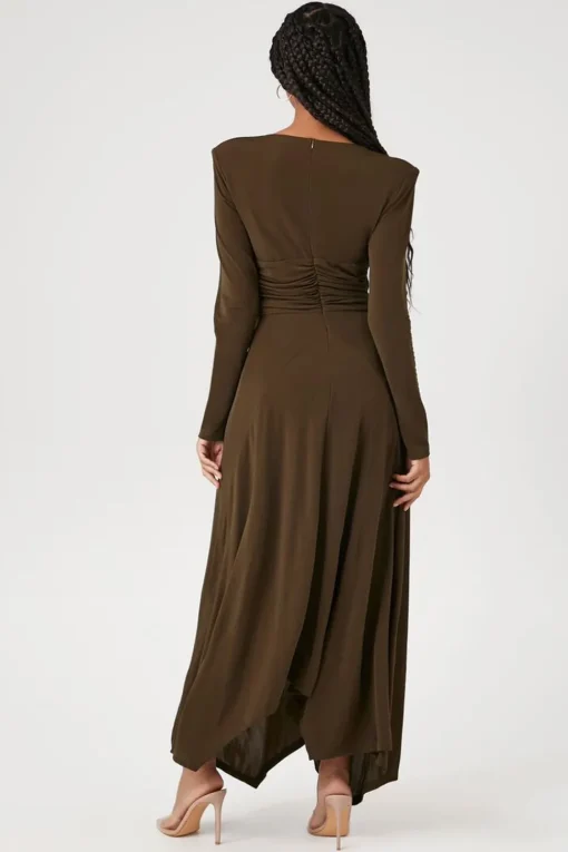 Plunging Twisted Maxi Dress
