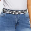 Plus Size Checkered Print Belt
