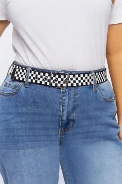 Plus Size Checkered Print Belt