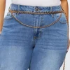 Plus Size Layered Curb Chain Belt