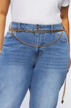 Plus Size Layered Curb Chain Belt