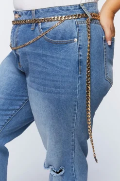 Plus Size Layered Curb Chain Belt