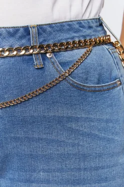 Plus Size Layered Curb Chain Belt
