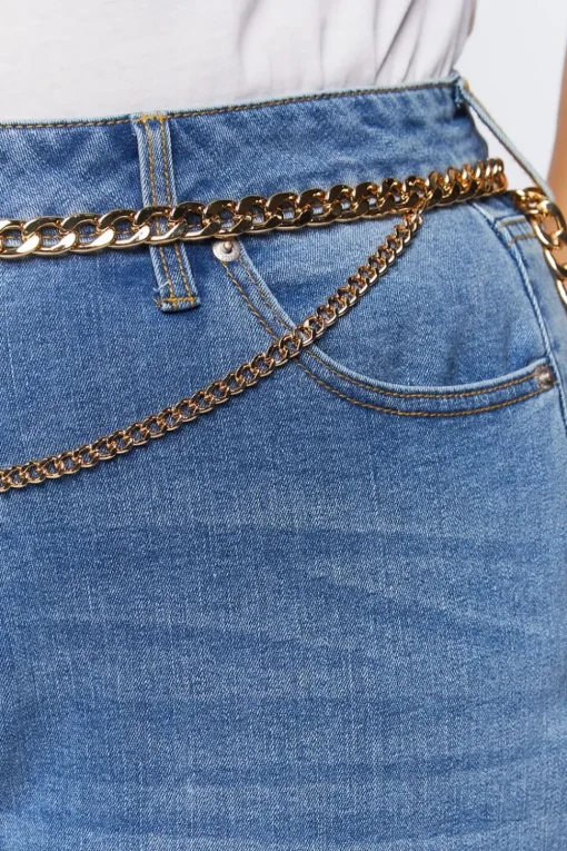 Plus Size Layered Curb Chain Belt