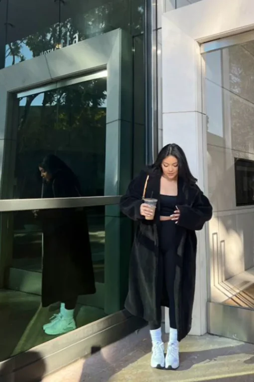 Plush Drop-Sleeve Coat