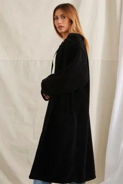 Plush Drop-Sleeve Coat