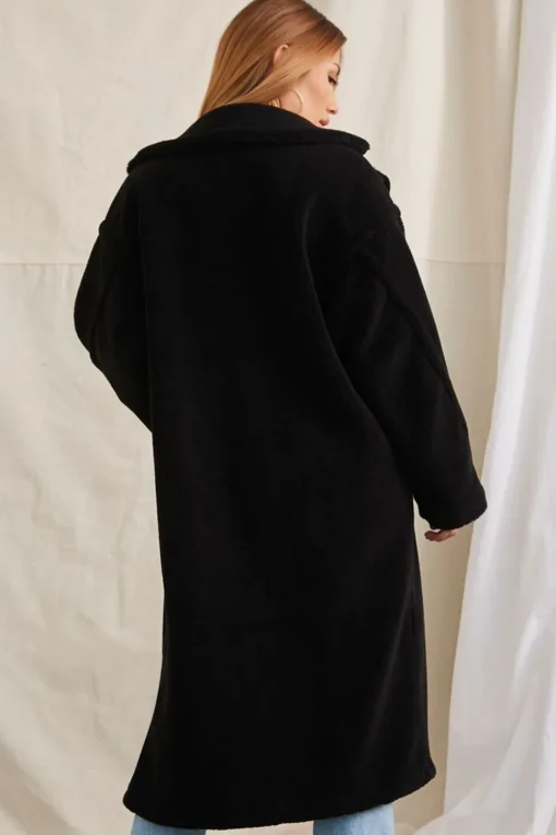 Plush Drop-Sleeve Coat