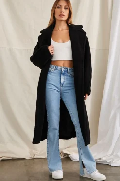 Plush Drop-Sleeve Coat