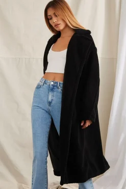 Plush Drop-Sleeve Coat
