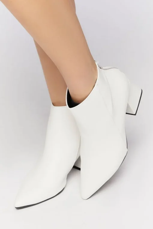 Pointed Toe Block Heel Booties