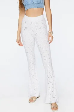Pointelle High-Rise Flare Pants