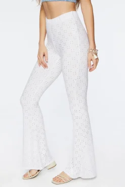 Pointelle High-Rise Flare Pants