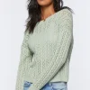 Pointelle Twist-Back Sweater