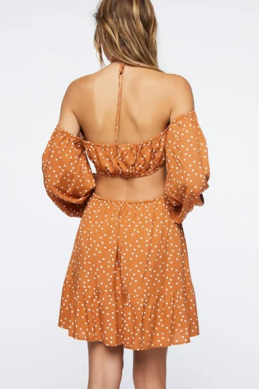 Polka Dot Cutout Mini Dress