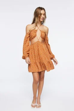 Polka Dot Cutout Mini Dress