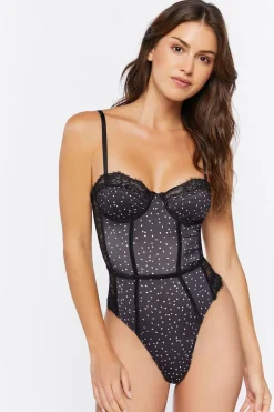 Polka Dot Lace Lingerie Bodysuit