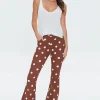 Polka Dot Print Flare Pants