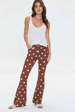 Polka Dot Print Flare Pants