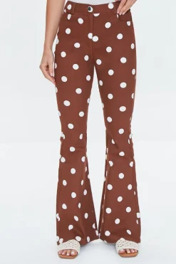 Polka Dot Print Flare Pants