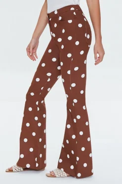 Polka Dot Print Flare Pants