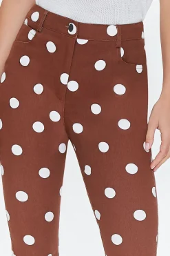 Polka Dot Print Flare Pants
