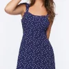 Polka Dot Print Sweetheart Dress