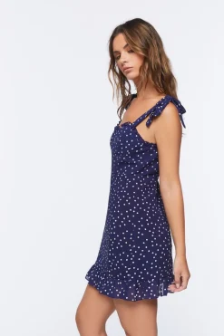 Polka Dot Print Sweetheart Dress