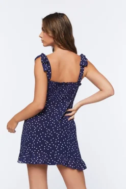 Polka Dot Print Sweetheart Dress