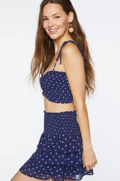 Polka Dot Tie-Strap Cami & Skirt Set