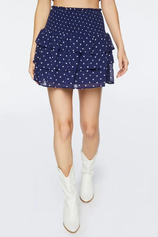 Polka Dot Tie-Strap Cami & Skirt Set