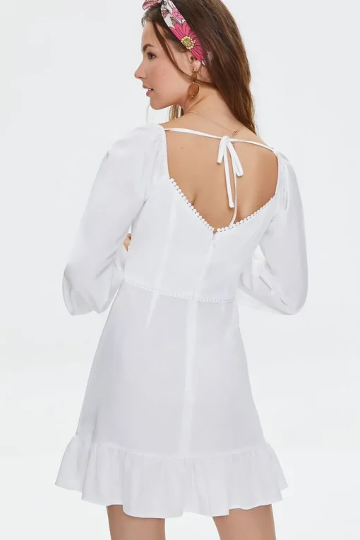 Pom Pom Cutout Mini Dress