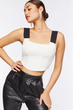 Ponte Knit Corset Crop Top